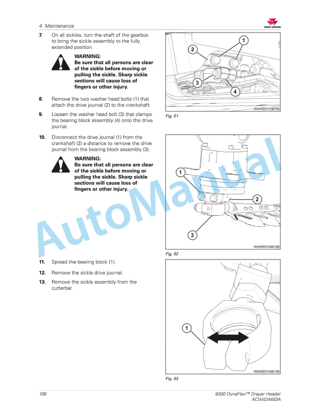 Massey Ferguson 9300 DynaFlex Draper Header Operators Manual ACW424483A-2