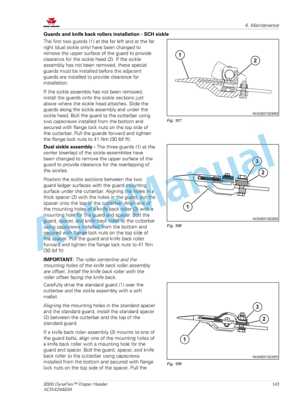 Massey Ferguson 9300 DynaFlex Draper Header Operators Manual ACW424483A-3