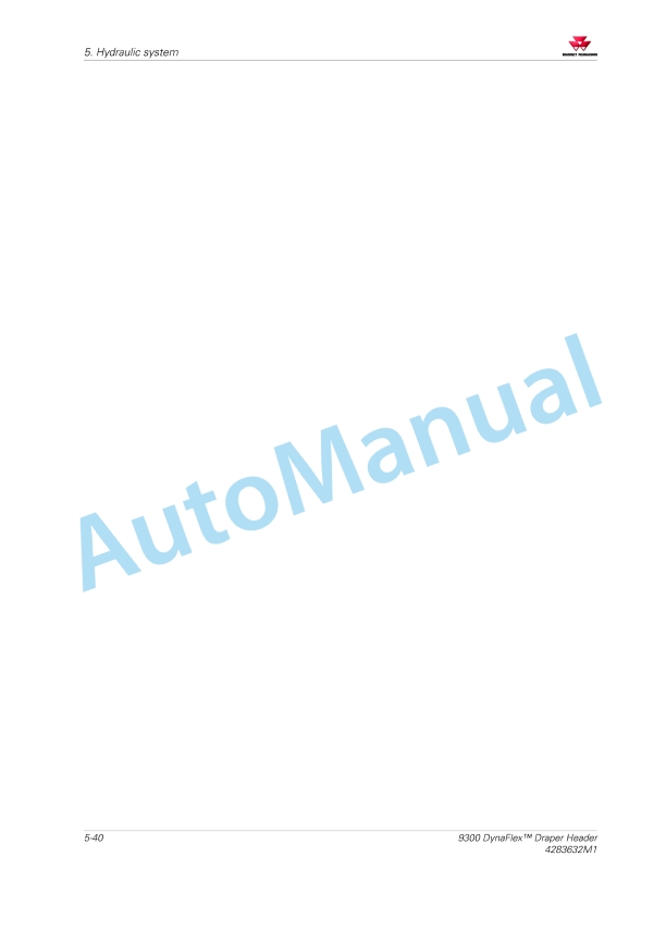 Massey Ferguson 9300 DynaFlex Draper Header Workshop Service Manual 4283632M1-4