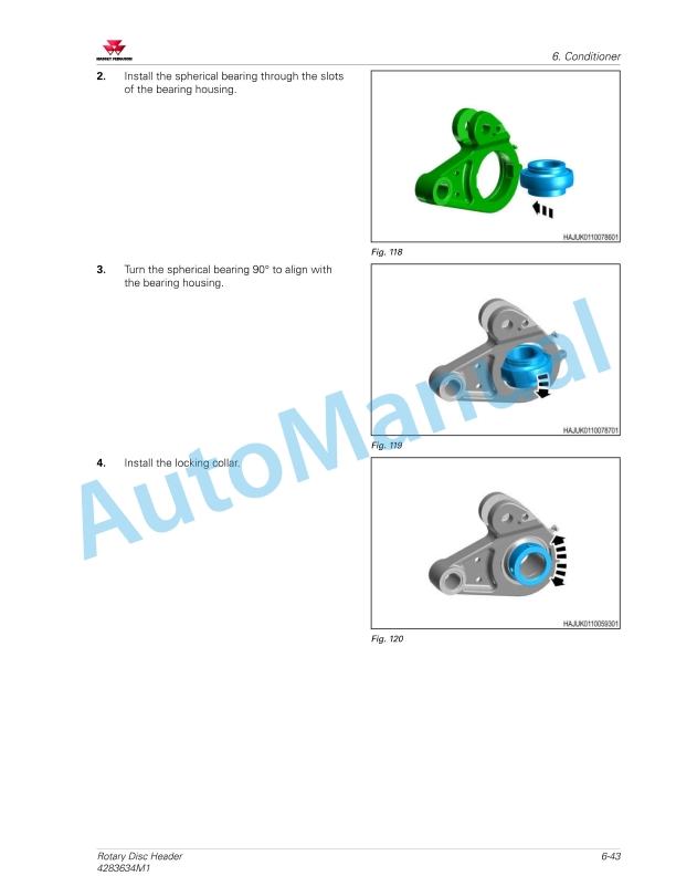 Massey Ferguson 9316S, 9316D Rotary Disc Header Workshop Service Manual 4283634M1-5