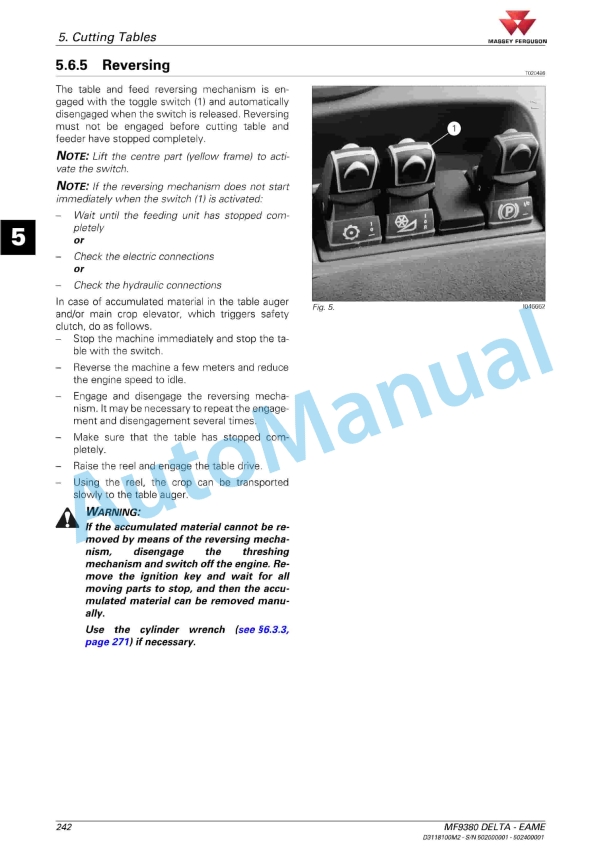 Massey Ferguson 9380 Delta Combine Series Operators Manual D3118100M2-2