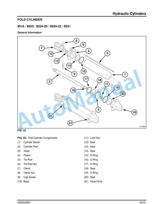 Massey Ferguson 9516, 9523, 9524, 9531 Planter Service Manual 4283529M1-2