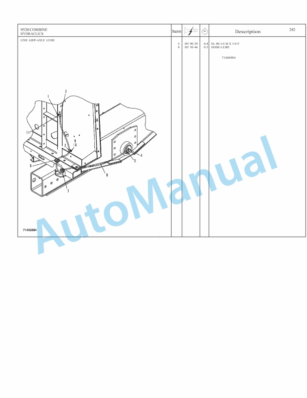 Massey Ferguson 9520, 9530 Combine Repair Time Schedule 4283476M2-5
