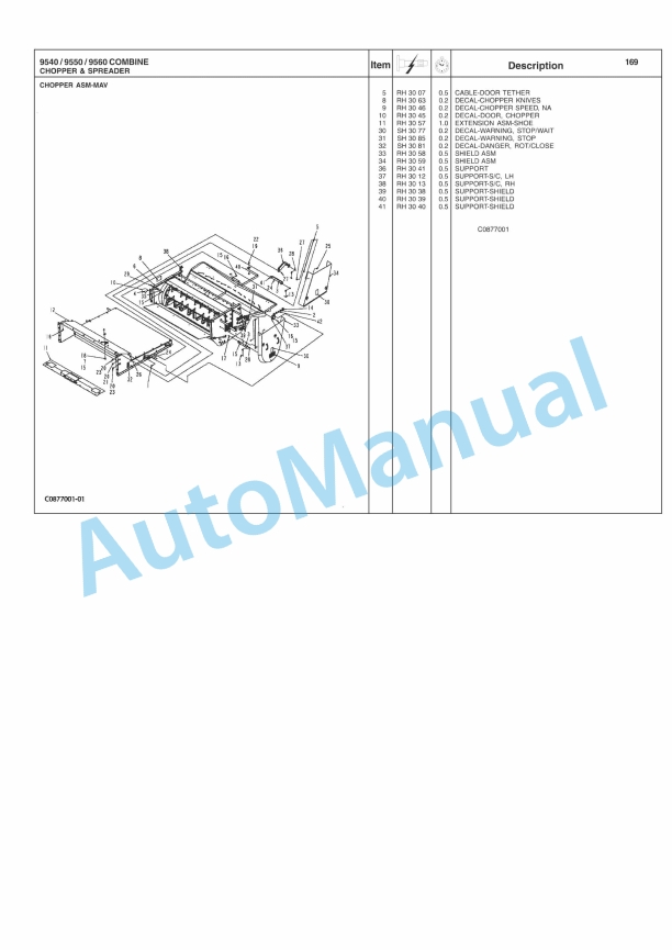 Massey Ferguson 9540, 9550, 9560 Combine Repair Time Schedule 4283482M3-2