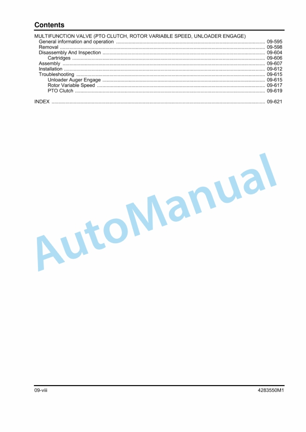 Massey Ferguson 9540, 9560 Rotary Combine Service Manual 4283550M1 2 Massey Ferguson 9540, 9560 Rotary Combine Service Manual 4283550M1 - Image 2