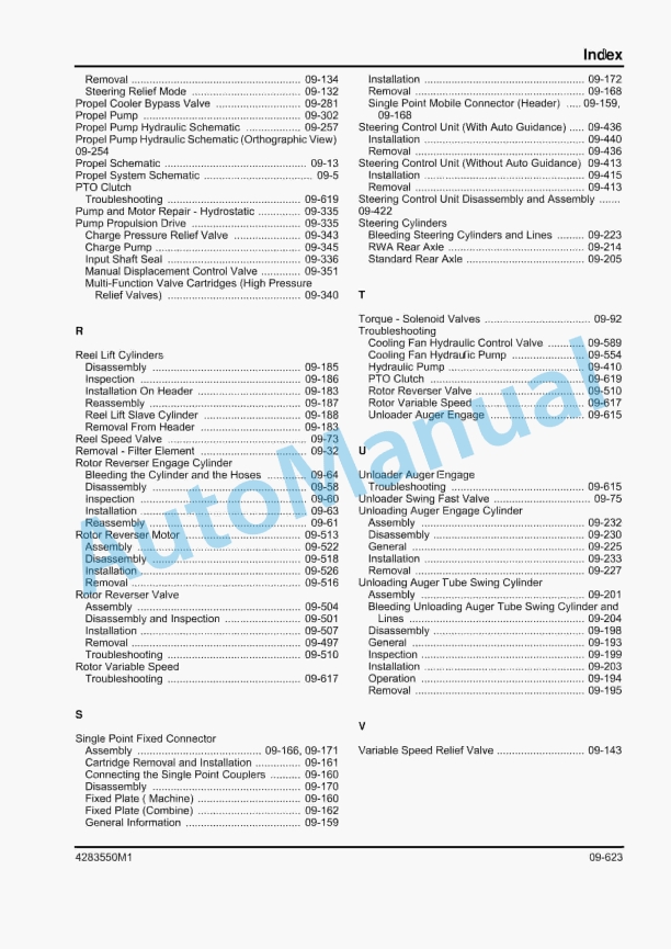 Massey Ferguson 9540, 9560 Rotary Combine Service Manual 4283550M1 3 Massey Ferguson 9540, 9560 Rotary Combine Service Manual 4283550M1 - Image 3
