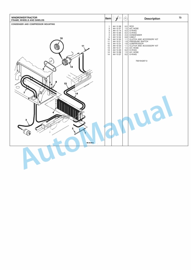 Massey Ferguson 9635 Windrower Repair Time Schedule 4283096M2-2