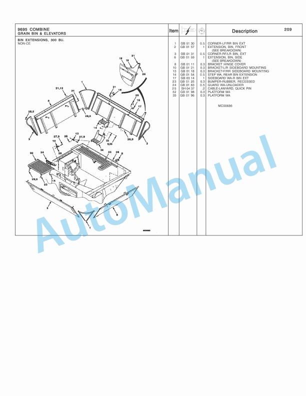 Massey Ferguson 9695 Combine Repair Time Schedule 4283382M2-3