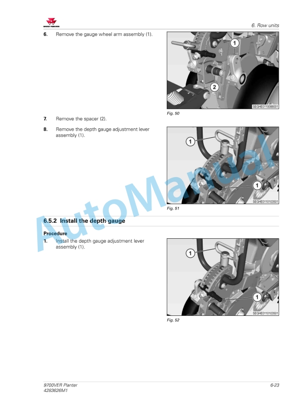Massey Ferguson 9700VER Planter Workshop Service Manual 4283626M1-5