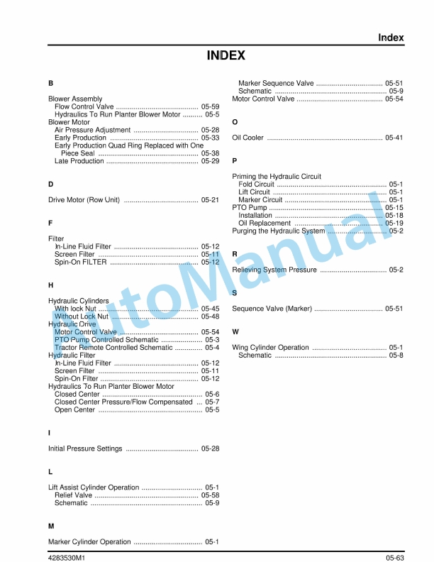 Massey Ferguson 9702, 9708, 9722 Planter Service Manual 4283530M1-2