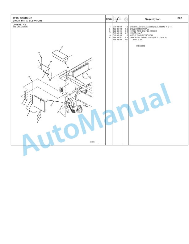 Massey Ferguson 9795 Combine Repair Time Schedule 4283379M2-3