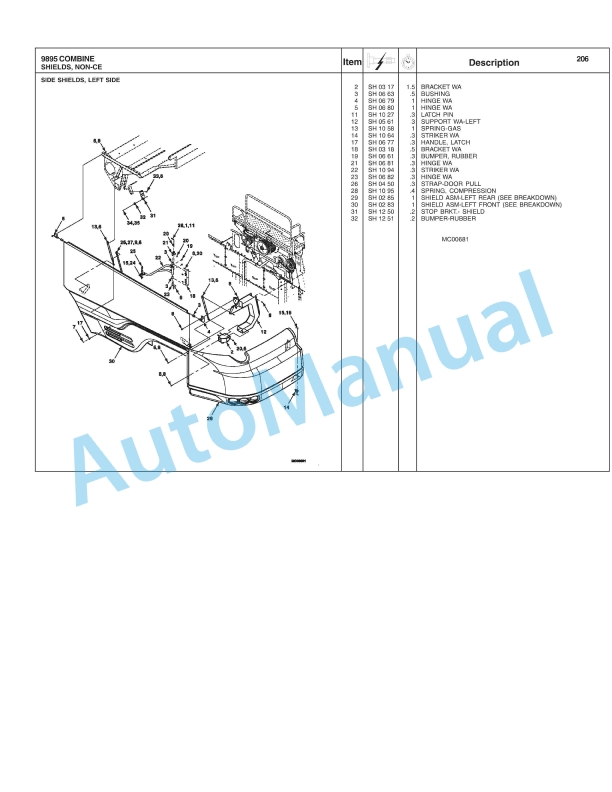 Massey Ferguson 9895 Combine Repair Time Schedule 4283384M2-3