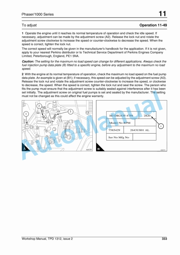 Massey Ferguson AA to AH, YA to YE Perkins Phaser And 1000 Series Workshop Manual 4 Massey Ferguson AA to AH, YA to YE Perkins Phaser And 1000 Series Workshop Manual - Image 4