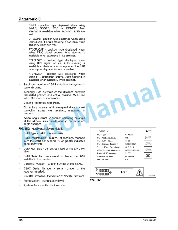 Massey Ferguson Auto-Guide Operator Instruction Book 4315750M1-3