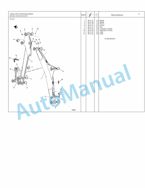 Massey Ferguson CB65, CB75, CB85 Backhoe Repair Time Schedule 4283590M1-2