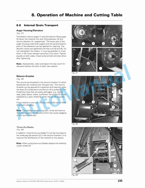 Massey Ferguson Centora 7280, 7282 Combine Operators Manual D3111100M2-3