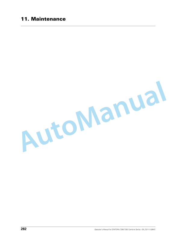 Massey Ferguson Centora 7280, 7282 Combine Operators Manual D3111100M2-5