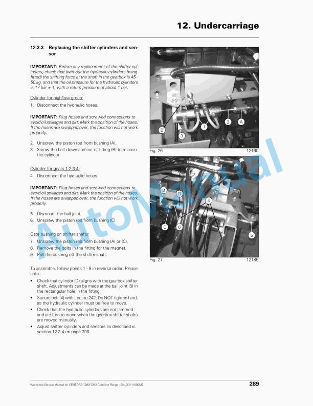 Massey Ferguson Centora 7282, 7280 Workshop Service Manual D3111800M2-2