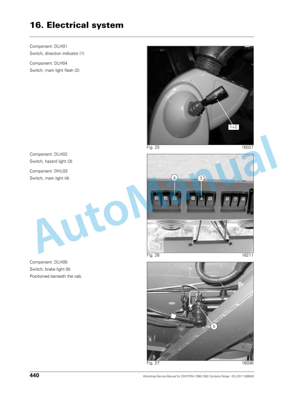 Massey Ferguson Centora 7282, 7280 Workshop Service Manual D3111800M2-4