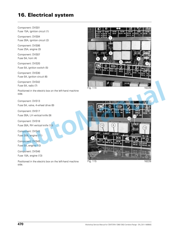Massey Ferguson Centora 7282, 7280 Workshop Service Manual D3111800M2-5