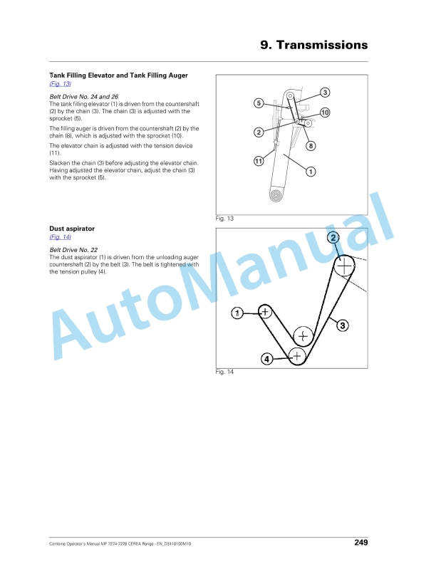 Massey Ferguson Cerea 7274, 7278 Combine Operators Manual D3110100M10-3