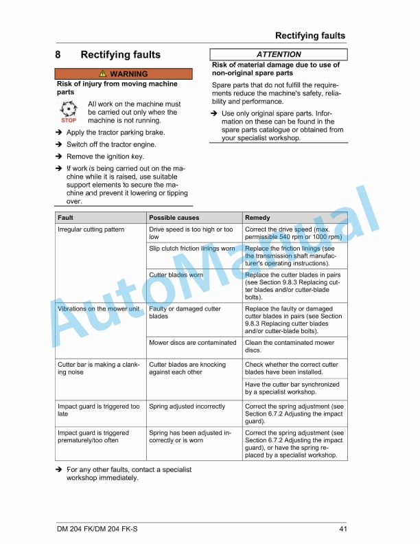 Massey Ferguson DM 204 Disc Mower Operators Manual-4