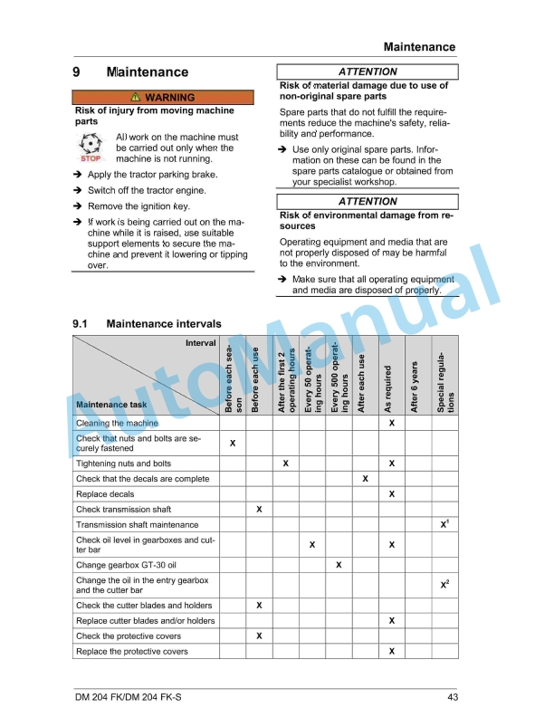 Massey Ferguson DM 204 Disc Mower Operators Manual-5