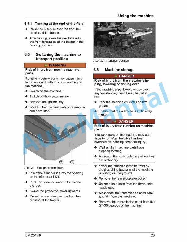 Massey Ferguson DM 254 FK Disc Mower Operators Manual-2