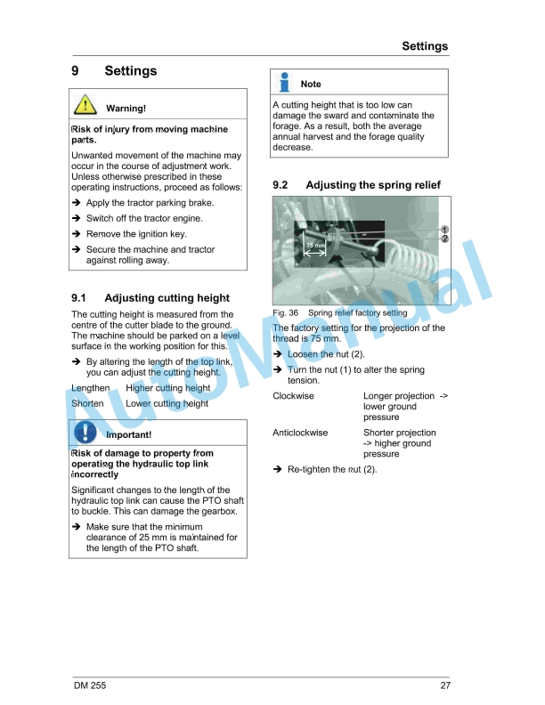 Massey Ferguson DM 255 Disc Mower Operators Manual-2