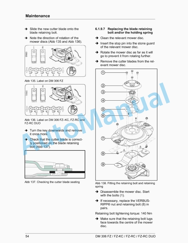 Massey Ferguson DM 306 Disc Mower FZ, FZ-KC, FZ-RC, FZ-RC DUO Operators Manual-4