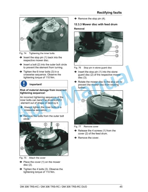 Massey Ferguson DM 306 Disc Mower TRS-KC, TRS-RC, TRS-RC DUO Operators Manual-3
