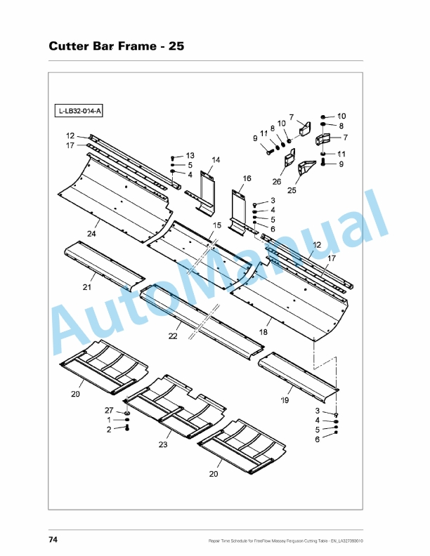 Massey Ferguson FreeFlow Cutting Table Repair Time Schedule LA327393010-2
