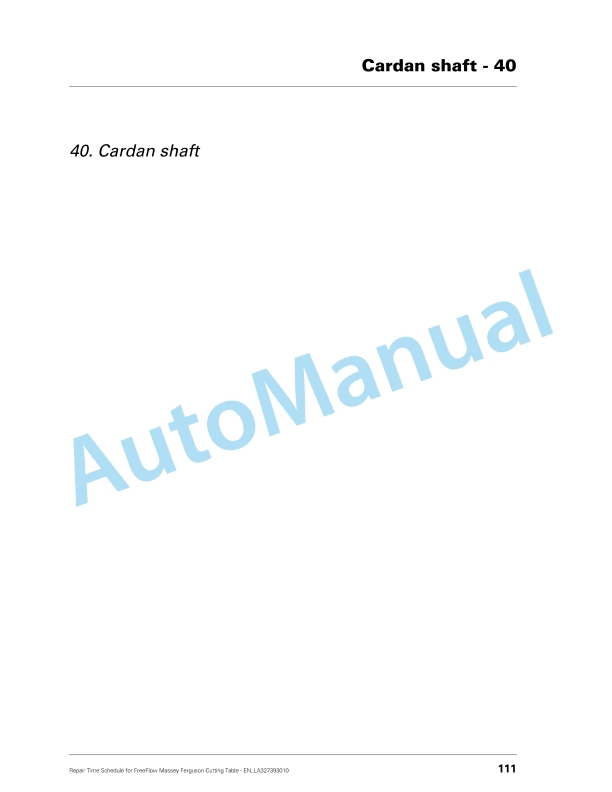 Massey Ferguson FreeFlow Cutting Table Repair Time Schedule LA327393010-4