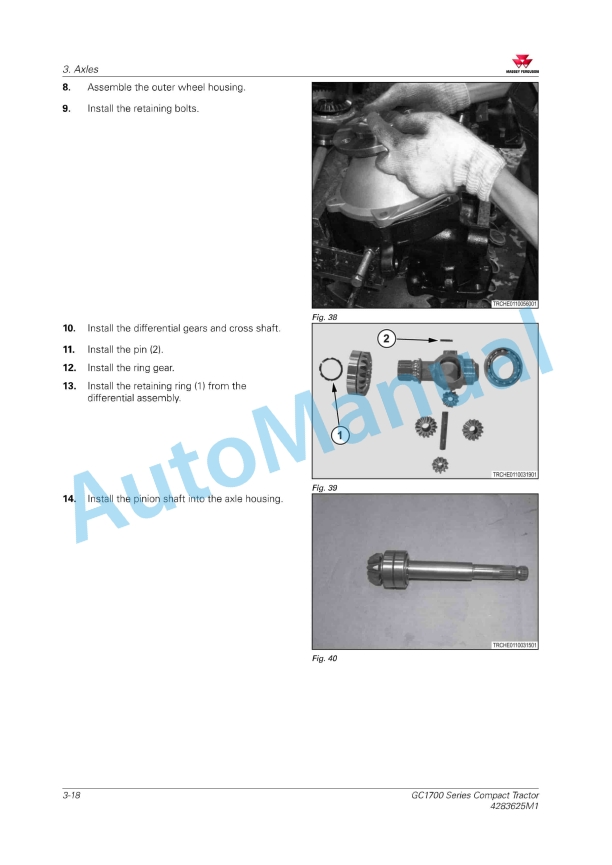 Massey Ferguson GC1700 Series Compact Tractor Workshop Service Manual 4283625M1-2