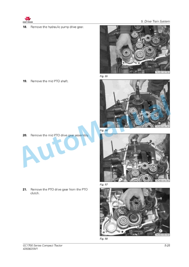 Massey Ferguson GC1700 Series Compact Tractor Workshop Service Manual 4283625M1-3