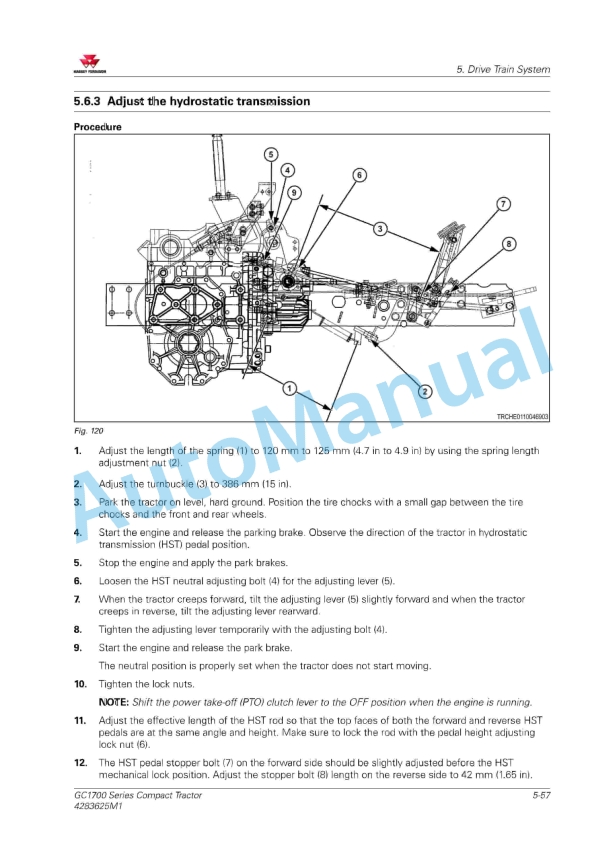 Massey Ferguson GC1700 Series Compact Tractor Workshop Service Manual 4283625M1-4