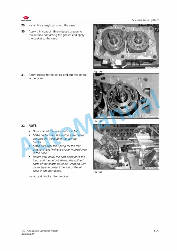 Massey Ferguson GC1700 Series Compact Tractor Workshop Service Manual 4283625M1-5