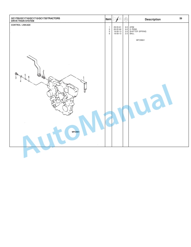 Massey Ferguson GC1705, GC1710, GC1715, GC1720 Compact Tractor Repair Time Schedule 4283497M2-2