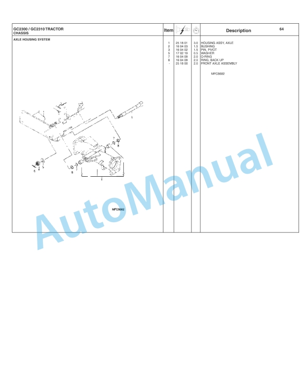 Massey Ferguson GC2300, GC2310 Tractor Repair Time Schedule 4283091M1-3