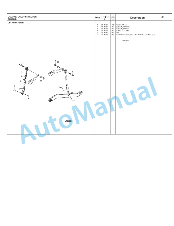 Massey Ferguson GC2300, GC2310 Tractor Repair Time Schedule 4283091M1-4