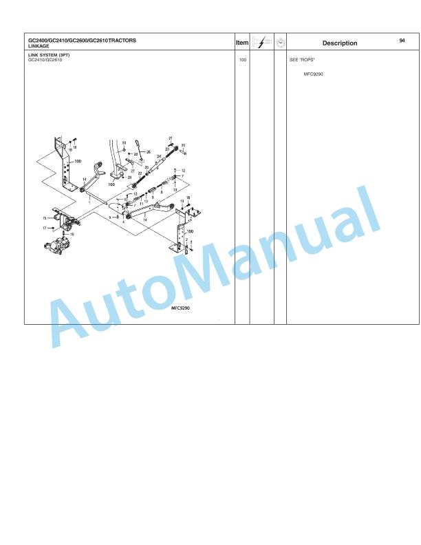 Massey Ferguson GC2400, GC2410, GC2600, GC2610 Compact Tractor Repair Time Schedule 4283404M1-5