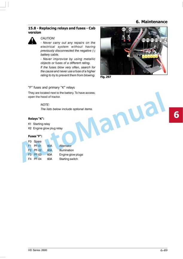 Massey Ferguson HD Series 2600 Instruction Book 6263283M3-5