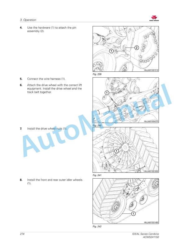 Massey Ferguson IDEAL Series Combine Operators Manual ACW5241150-2