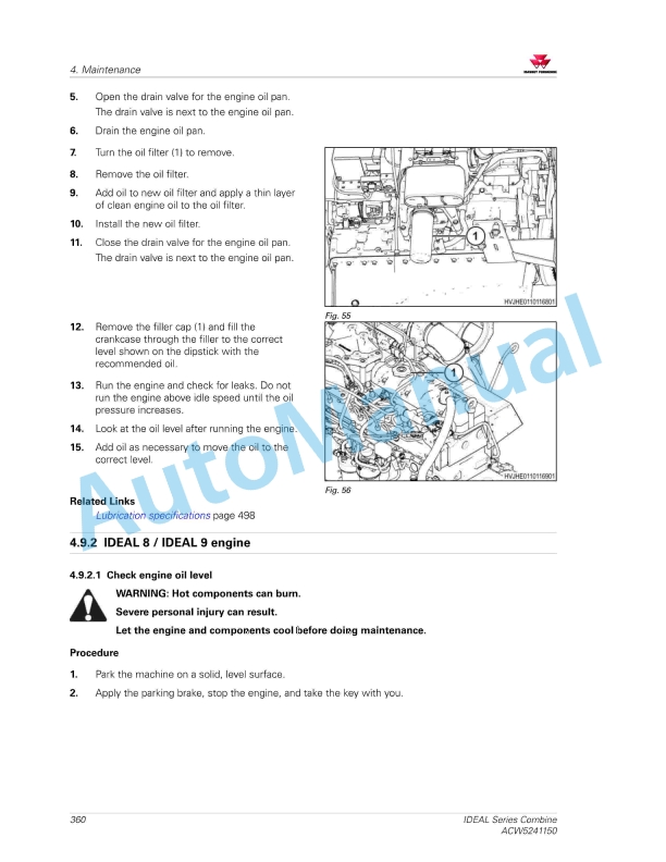 Massey Ferguson IDEAL Series Combine Operators Manual ACW5241150-3