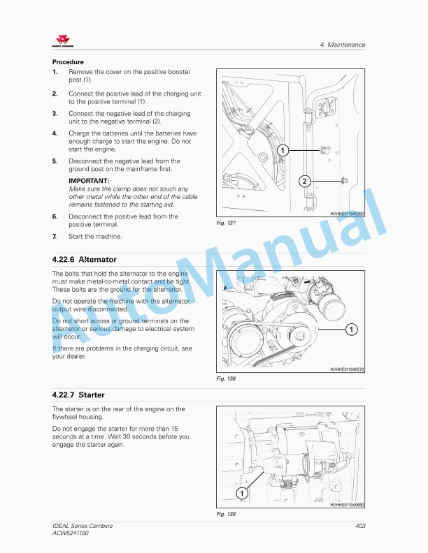 Massey Ferguson IDEAL Series Combine Operators Manual ACW5241150-4