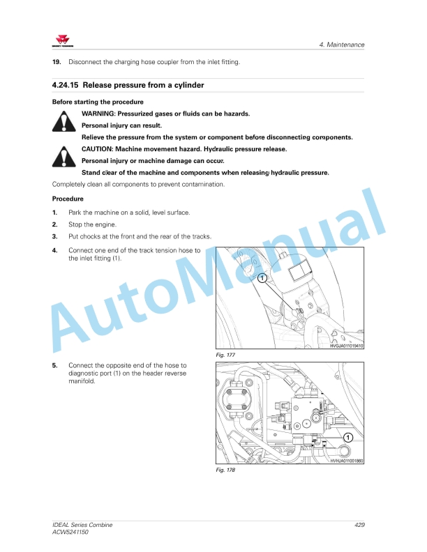 Massey Ferguson IDEAL Series Combine Operators Manual ACW5241150-5