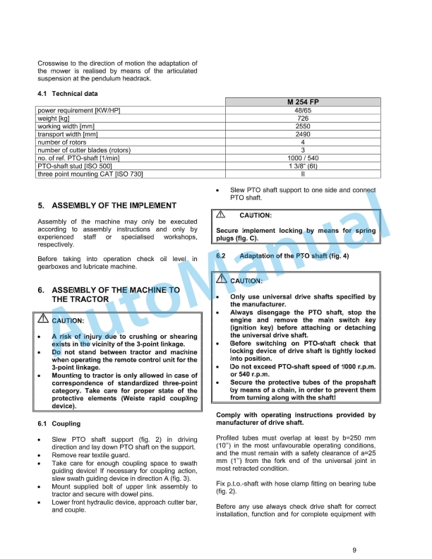 Massey Ferguson M 254 Drum Mower Operators Manual-2