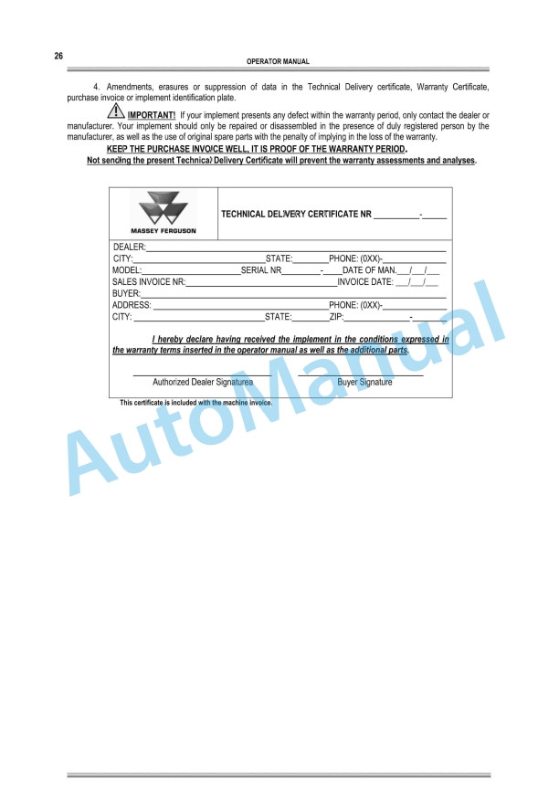 Massey Ferguson MF 104 - 106L Hydraulic Planter Spreader Operator Manual-3