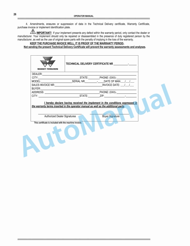 Massey Ferguson MF 104 - 106L Hydraulic Planter Spreader Workshop Service Manual-3