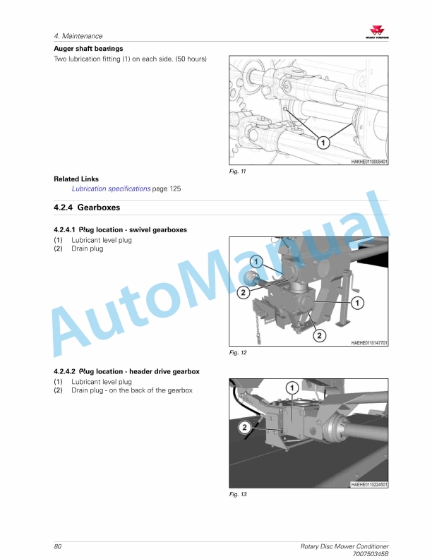Massey Ferguson MF 1316S Rotary Disc Mower Conditioner Operators Manual 700750345B-2